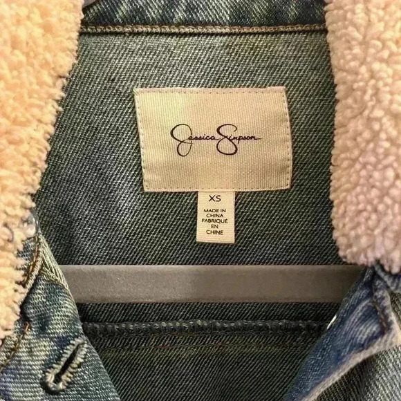 Jessica Simpson Womens Distressed Jean Jacket blue XS - Picture 5 of 6